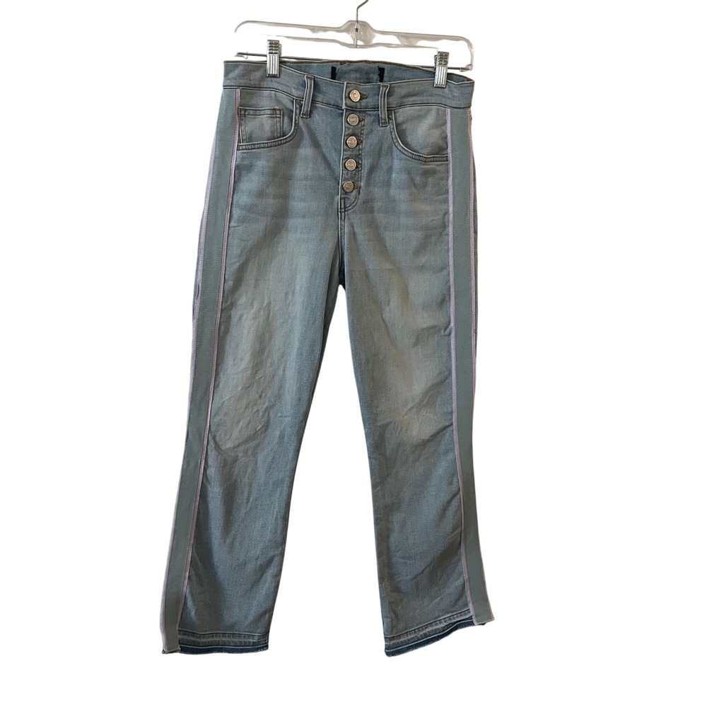 Veronica Beard High Rise Jeans Baby Boot Carolyn Ribbon Stripe‎ Aire 29/8 - Picture 5 of 14